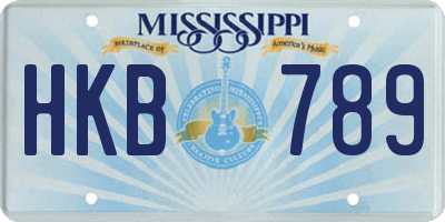MS license plate HKB789