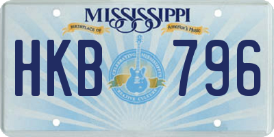 MS license plate HKB796