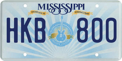 MS license plate HKB800