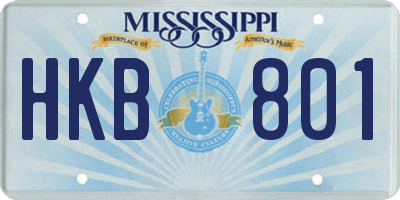 MS license plate HKB801