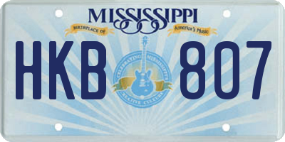MS license plate HKB807