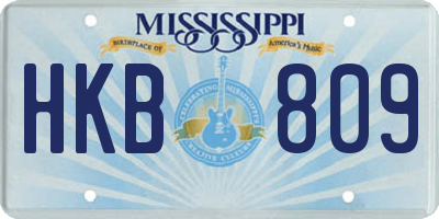 MS license plate HKB809