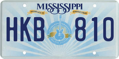 MS license plate HKB810