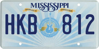 MS license plate HKB812