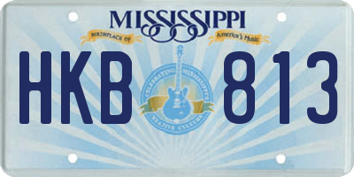 MS license plate HKB813