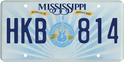 MS license plate HKB814