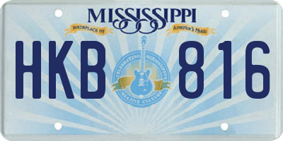 MS license plate HKB816