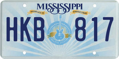 MS license plate HKB817