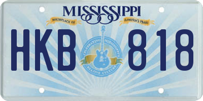 MS license plate HKB818