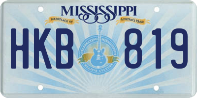 MS license plate HKB819