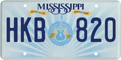 MS license plate HKB820