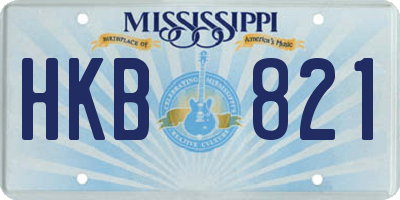 MS license plate HKB821
