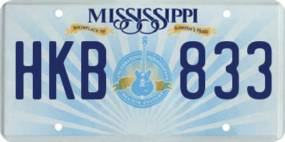 MS license plate HKB833