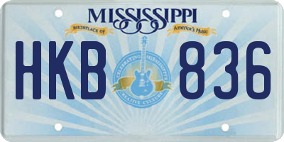 MS license plate HKB836