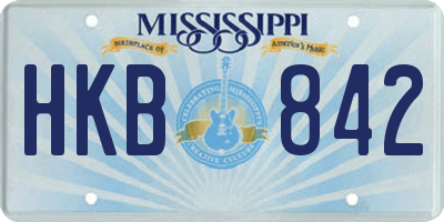 MS license plate HKB842