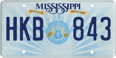 MS license plate HKB843