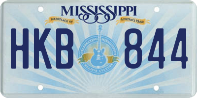 MS license plate HKB844
