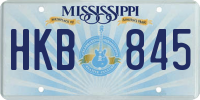 MS license plate HKB845