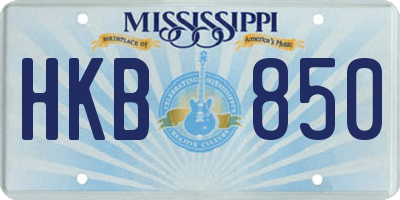 MS license plate HKB850