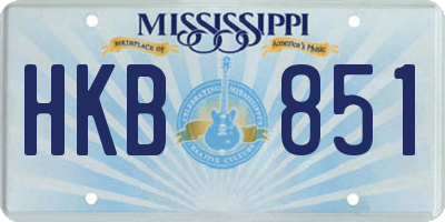 MS license plate HKB851