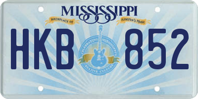 MS license plate HKB852