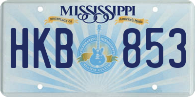 MS license plate HKB853