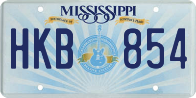 MS license plate HKB854