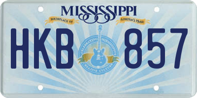 MS license plate HKB857