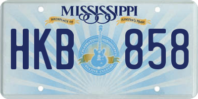 MS license plate HKB858
