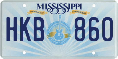 MS license plate HKB860