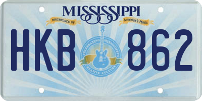 MS license plate HKB862