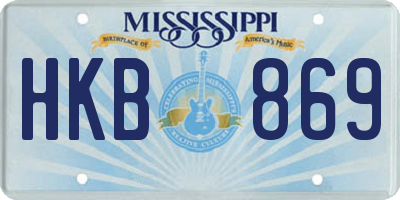 MS license plate HKB869