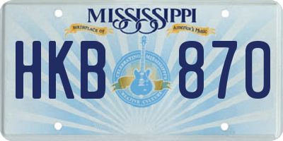 MS license plate HKB870