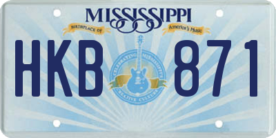 MS license plate HKB871