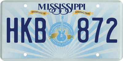 MS license plate HKB872