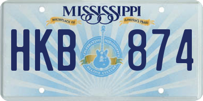 MS license plate HKB874