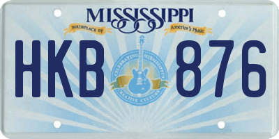 MS license plate HKB876