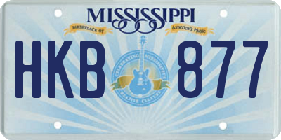 MS license plate HKB877