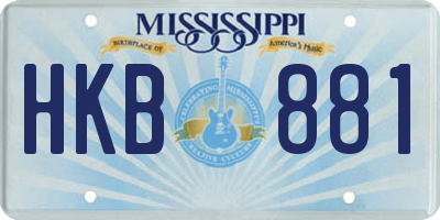 MS license plate HKB881