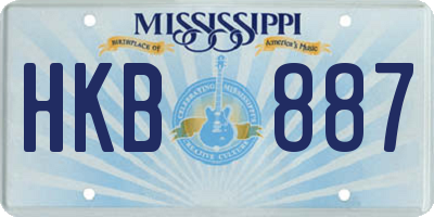 MS license plate HKB887