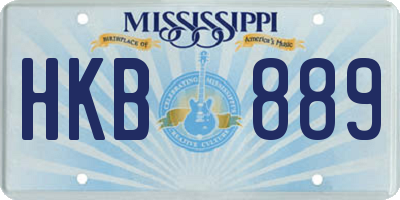 MS license plate HKB889