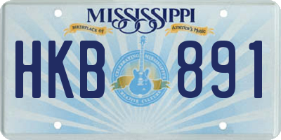MS license plate HKB891