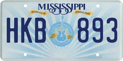 MS license plate HKB893