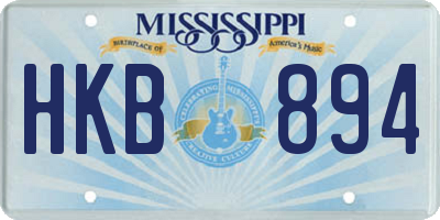 MS license plate HKB894