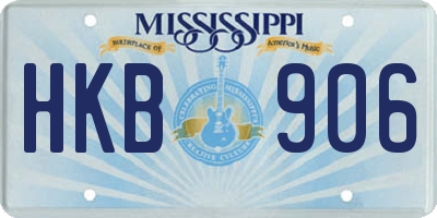 MS license plate HKB906
