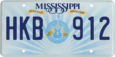 MS license plate HKB912