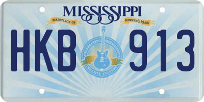 MS license plate HKB913