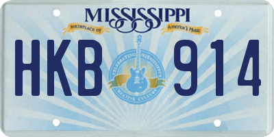 MS license plate HKB914