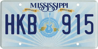 MS license plate HKB915