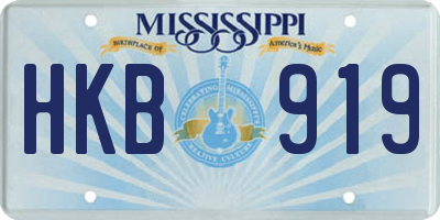 MS license plate HKB919